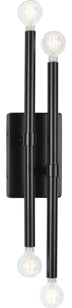 Arya Collection Four-Light Matte Black Luxe Wall Bracket