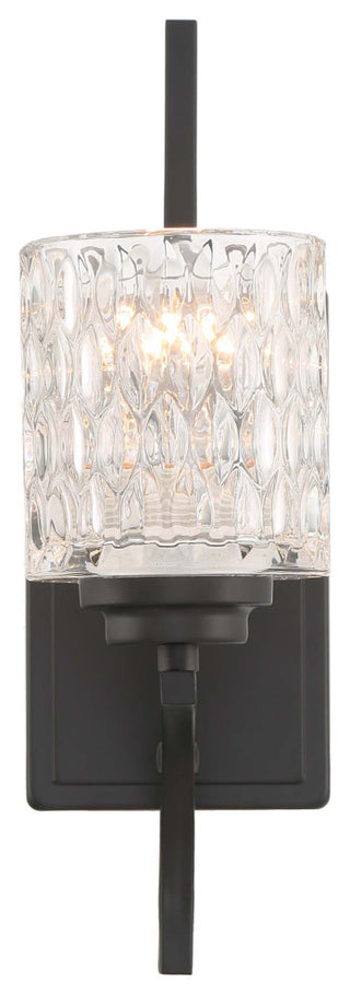 1- Light Dimmable Weathered Black Armed Sconce