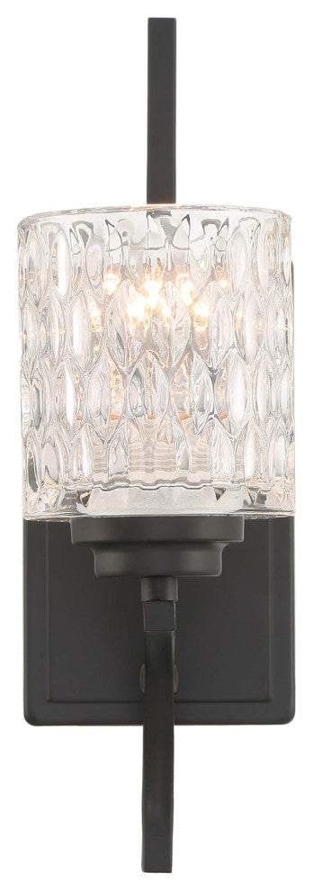 1- Light Dimmable Weathered Black Armed Sconce