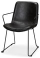Sawyer Black Faux-Leather Wrap Seat With Black Metal Frame Dining Chair