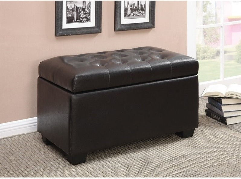Coaster Storage Ottoman, Dark Brown