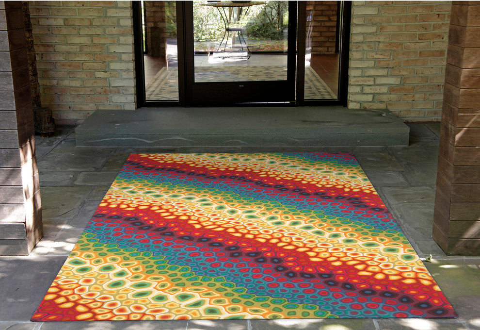 Visions IV Pop Swirl Indoor/Outdoor Rug Multi 3'6"x5'6'