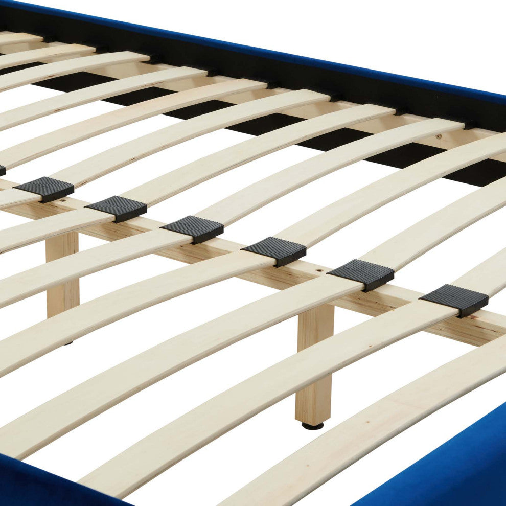 Sutton Full Performance Velvet Bed Frame-Navy