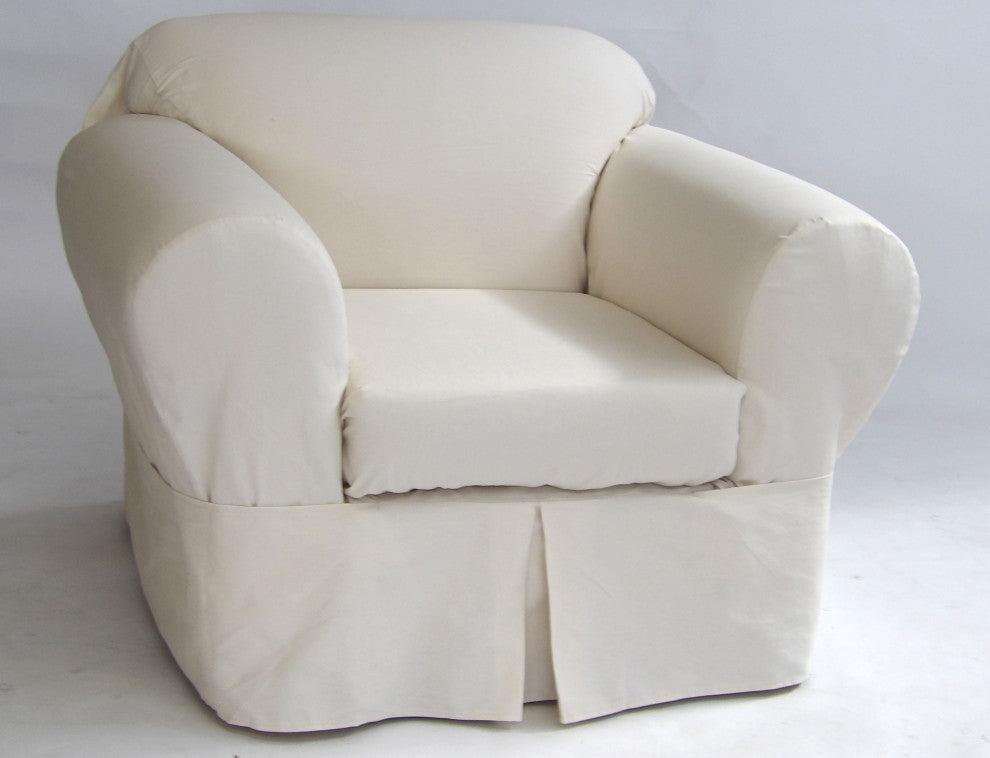Classic Slipcover 2-Piece Twill Chair Slipcover Natural