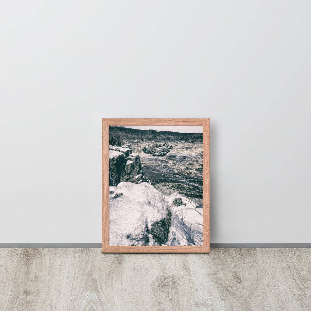 Great Falls Vintage Rural Landscape Framed Photo Paper Wall Art Prints, Red Oak, 11" X 14"