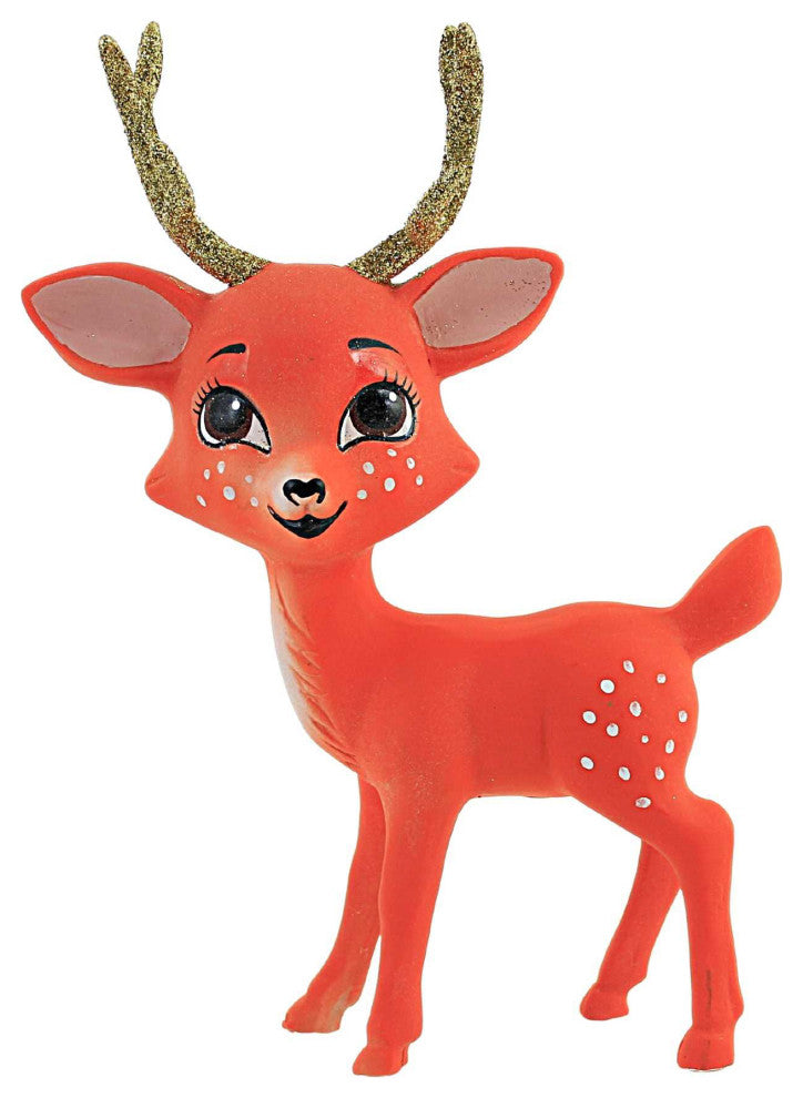 Christmas Doe Eyed Deer Retro Style Kitchsy Reindeer