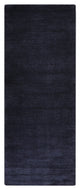 HAND KNOTTED LOOM SILK ECO-FRIENDLY AREA RUGS-Dark Blue Color,Solid Design, [Runner] 2'8"x8'