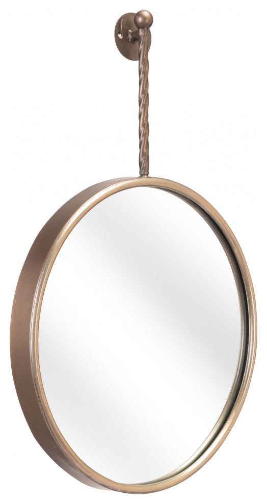 Gold Round Mirror With Hanging Hook
