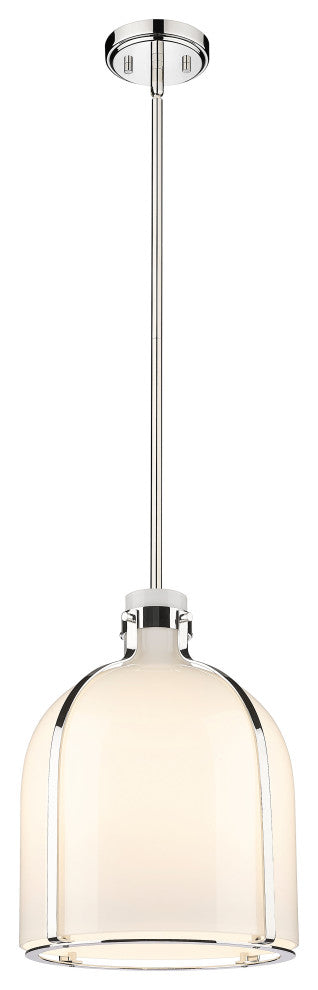 Zlite 818-12PN 1-Light Pendant, White Opal