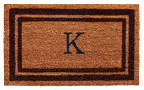 Brown Border 24"x36" Monogram Doormat, Letter K