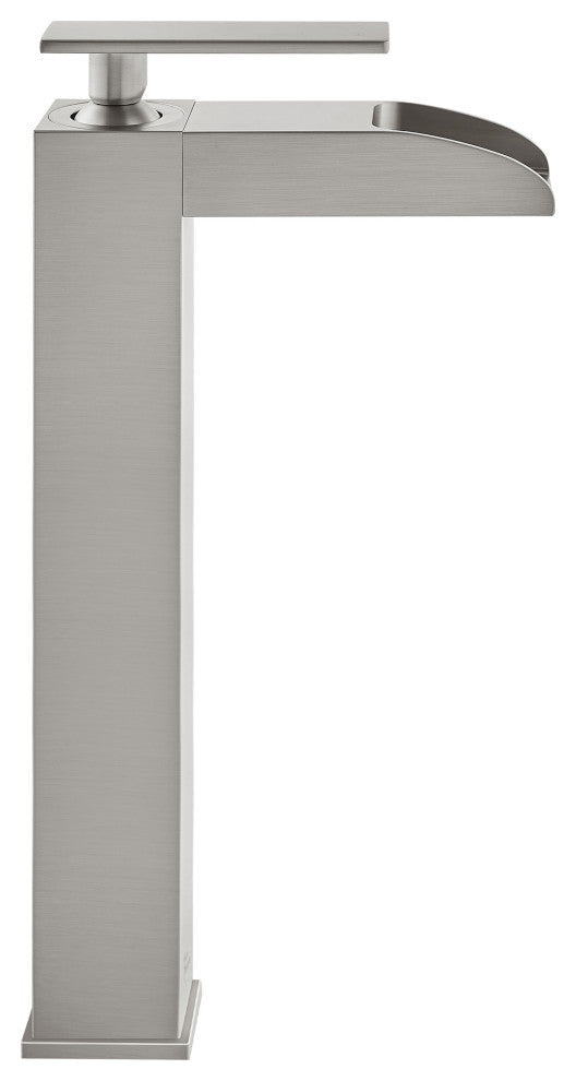 Concorde Single HoleHigh Arc Waterfall Bathroom Faucet, Brushed Nickel
