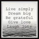 "Dream Big and Be Grateful" Framed Painting Print, 32x32