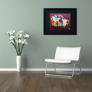"Canada License Plate Map" Matted Framed Canvas Art by Design Turnpike