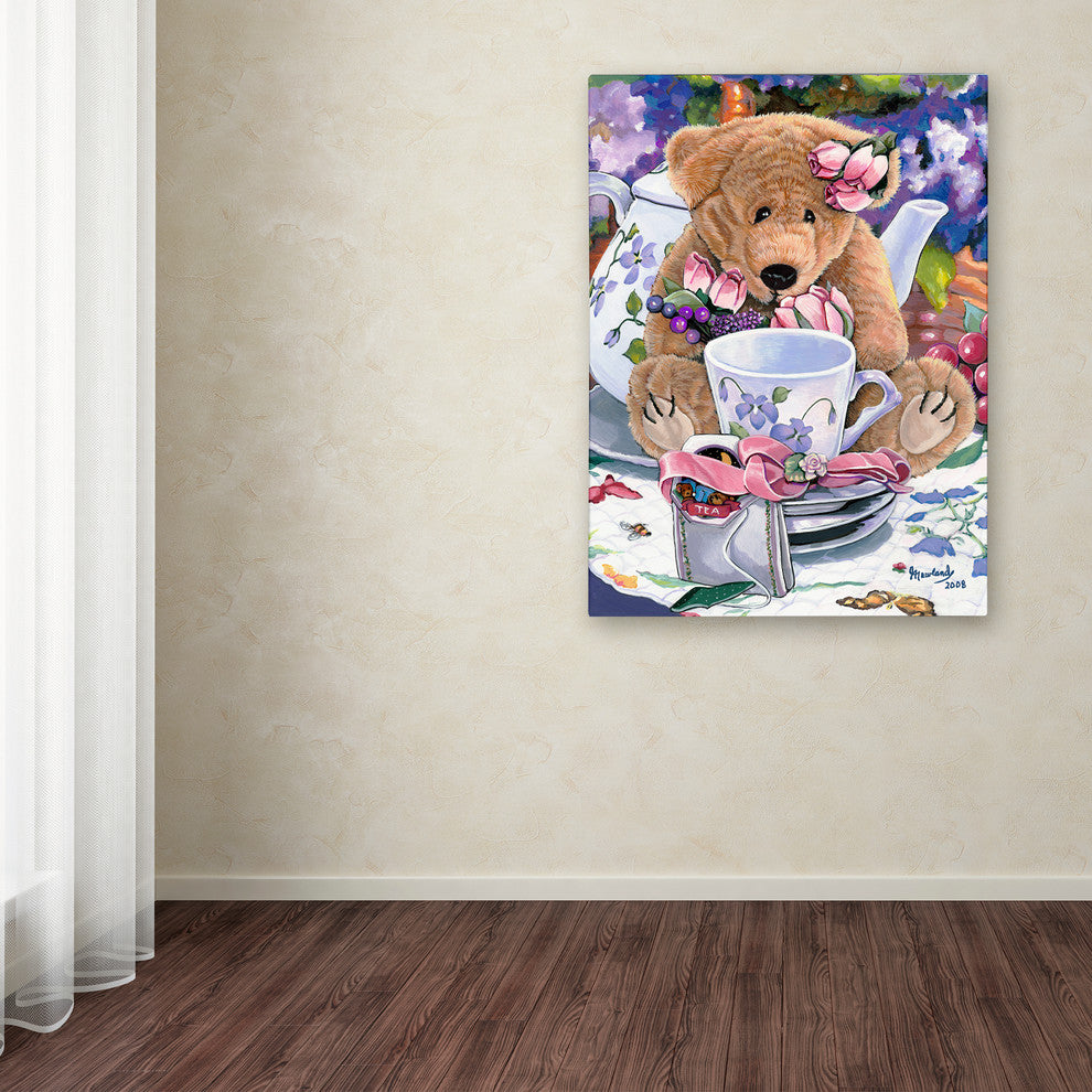 Jenny Newland 'Tea Party Bear 1' Canvas Art, 24x18