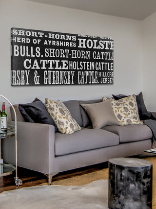 "Cow Chalk 2" Painting Print on Canvas