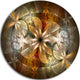 Fractal Flower With Blue Details, Floral Digital Round Wall Art, 11"