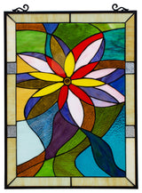 CHLOE Lighting Colorful Daisy Tiffany Floral Window Panel