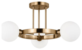 Clybourn Three Light Semi-Flush Mount, Satin Brass