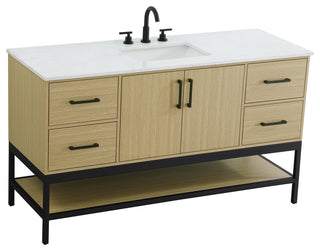 Home Living 60" Single Bathroom Vanity, Honey Brown