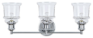 62125, 3-Light Metal Bathroom Vanity Wall Light Fixture, Chrome