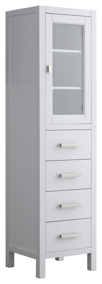 London 66" Linen Cabinet, White