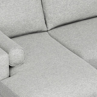 Morrison Mid Century Left Sectional Wide Sofa Tightly Woven Performance Fabric, Mist Grey