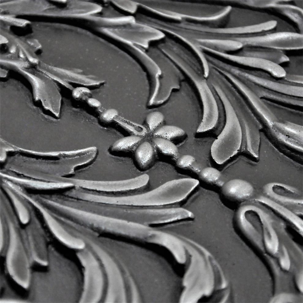 Viola Wrought Iron Matte Finish 12"x 18" Hand Made Metal Mural Tile