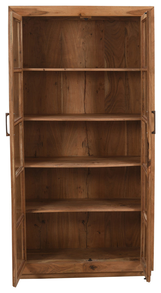 Fernious Tall Cabinet, Natural Finish on Mango Solid Wood