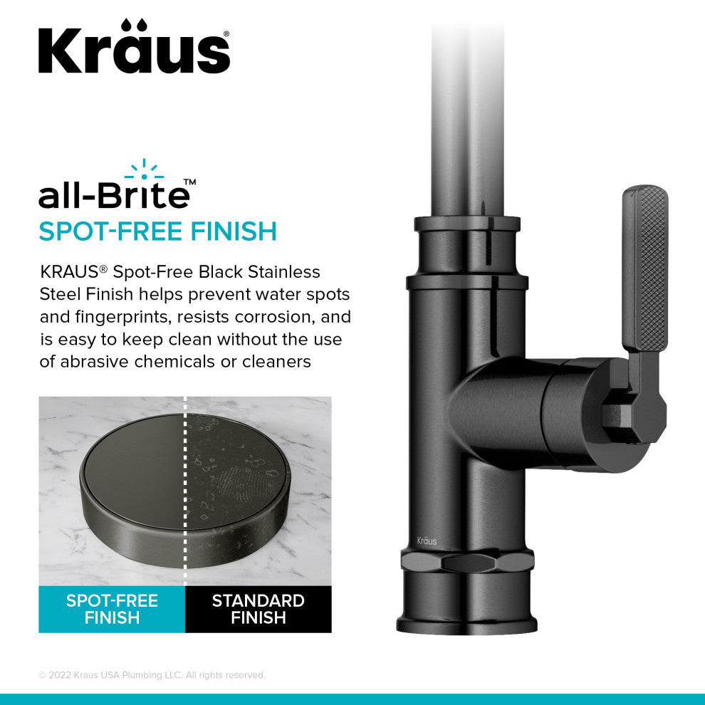 Sellette Pull-Down Kitchen Faucet, Spot Free Black Stainless, Model Kpf-4101sfsb