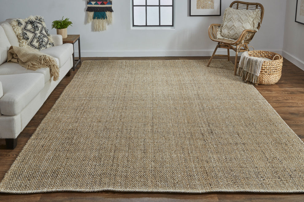 Weave & Wander Siona Space Dyed Flatweave Rug, Brown, 10' X 14'