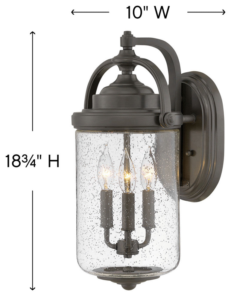 Hinkley Willoughby Medium Wall Mount Lantern, Oil Rubbed Bronze