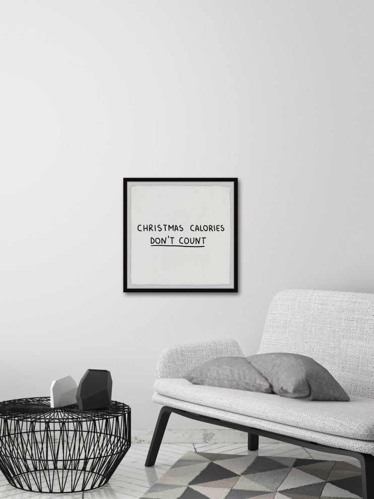 "Christmas Calories Don't Count" Framed Painting Print, 32x32