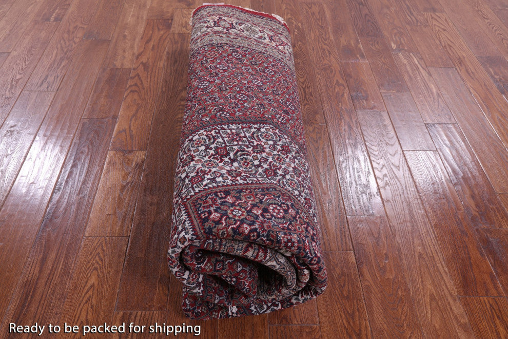 8' Round Fine Persian Bijar Wool and Silk Hand Knotted Rug Q9498