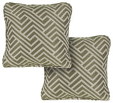 Set of 2 Geo Stripe Indoor/Outdoor Throw Pillows, Cilantro Green