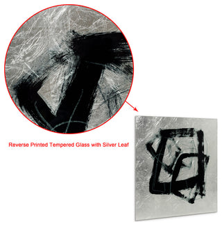 Tessellation I Abstract Wall Art Reverse Printed Tempered Glass With Silver Leaf