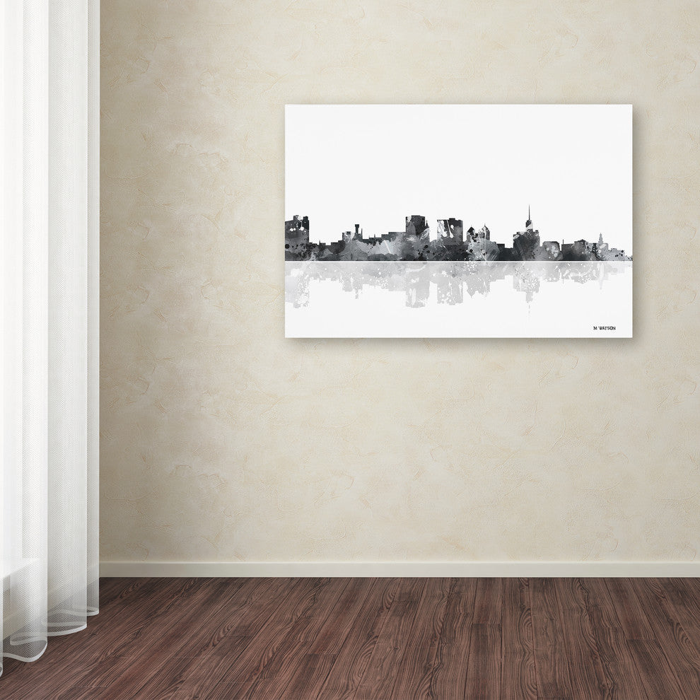 Marlene Watson 'Buffalo New York Skyline BG-1' Canvas Art, 22"x32"