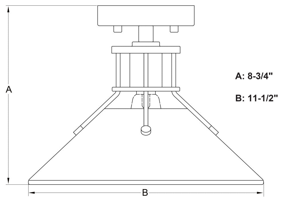 Canton 11.5" Semi-Flush Mount Black and Matte White