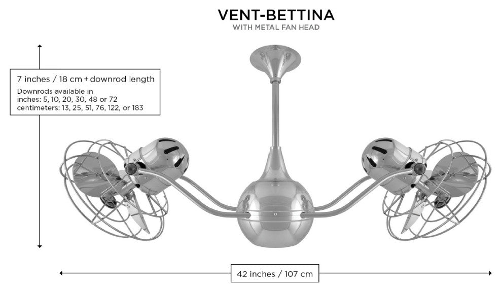 Vent Bettina Rotational Ceiling Fan, Polished Brass