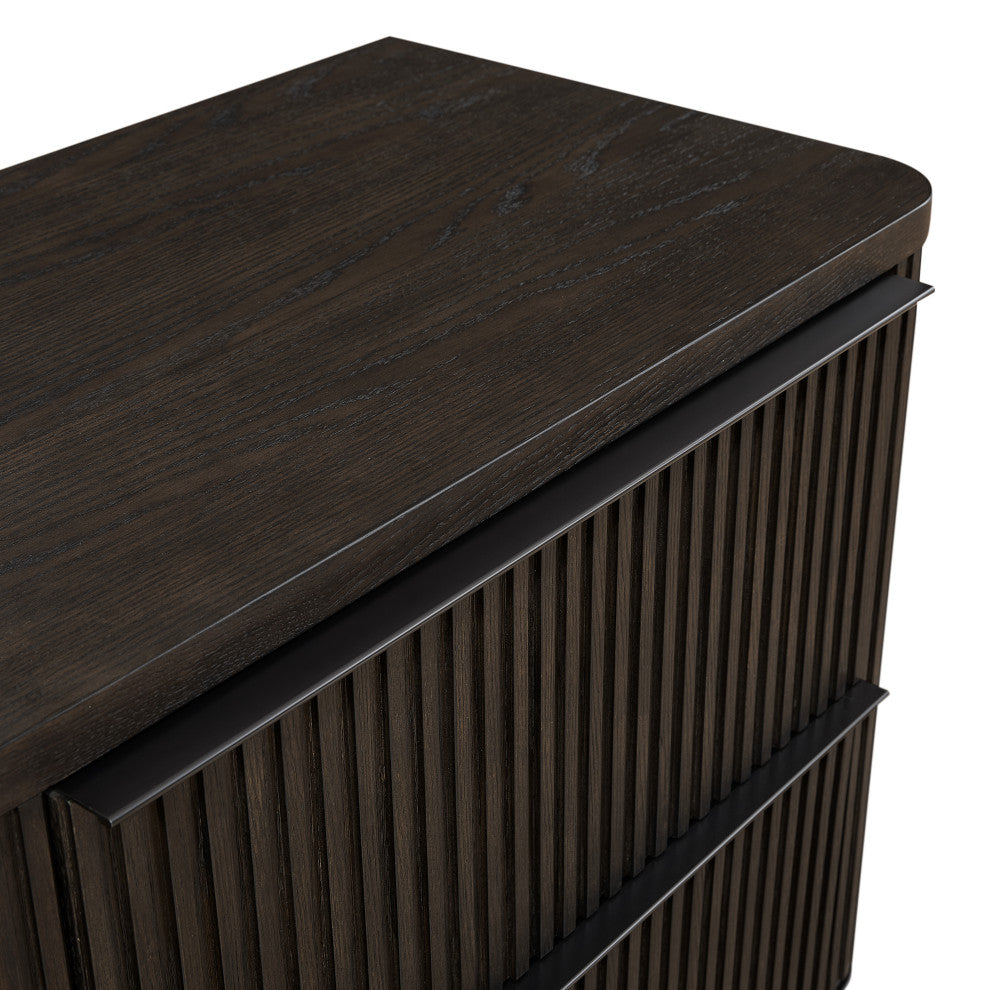 Wood Double Pedestal Desk, Executive Desk, Office Table, Brown