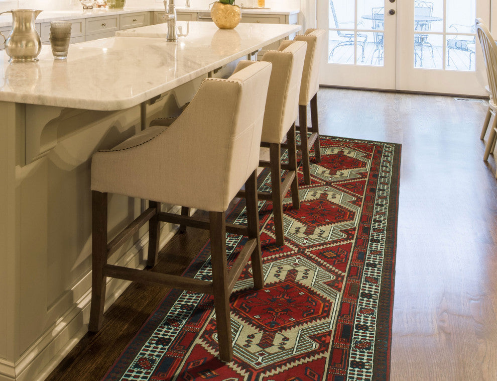 Fine Vintage Distressed Emilie Rust/Beige Runner, 3'3x10'5