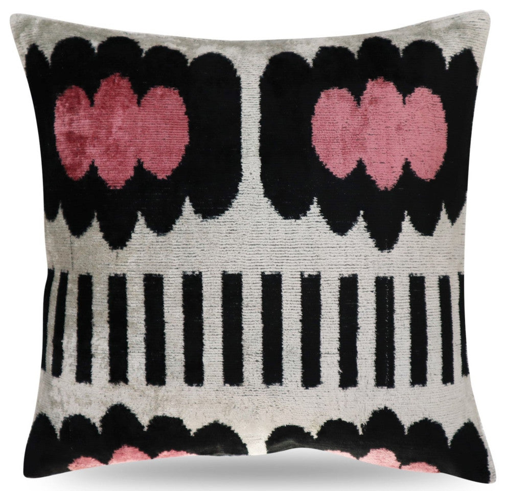 Canvello Pink Black White Pillows With Decorative Cover 16"x16"