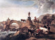 Nicolaes Berchem Italian Landscape with Bridge Gallery Wrapped Canvas Print
