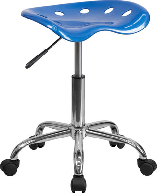 Beautiful Tractor Seat and Chrome Stool, Bright Blue