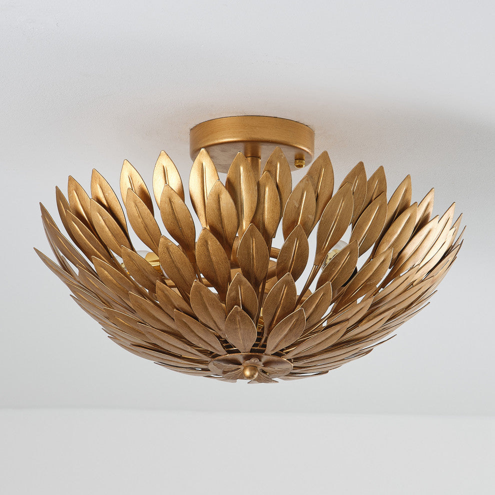 Flower Semi-Flush Mount Lighting, 3 Light