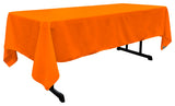 LA Linen Polyester Poplin Rectangular Tablecloth, 60"x126", Orange