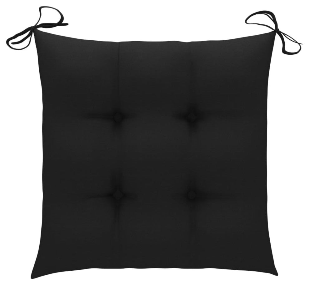 Vidaxl Garden Chairs With Black Cushions 4-Piece Set Solid Teak Wood