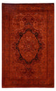 Overdyed One-of-a-Kind Hand-Knotted Area Rug Orange, 4' 7" x 7' 1"