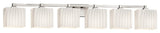 Fusion Regency 6-Light Bath Bar, Rectangle, Nickel, Ribbon, LED