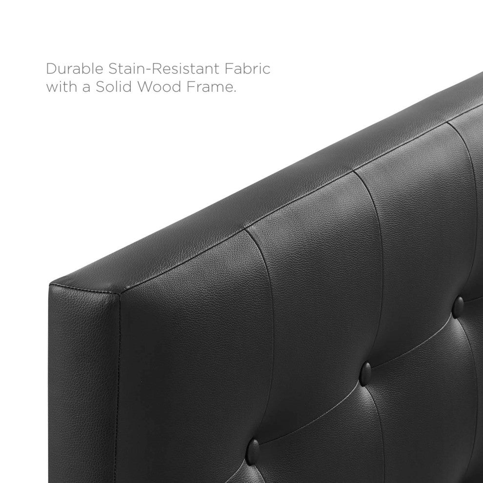 Emily Full Vinyl Headboard, Black