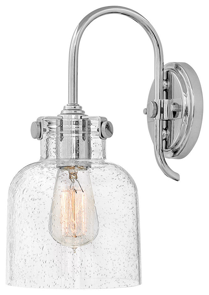 Hinkley Congress Cylinder Glass Single Light Sconce, Chrome